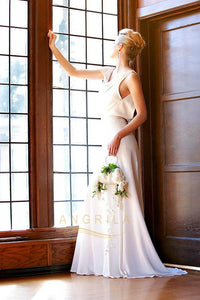 Sheath/Column Simple Beach Wedding Dress