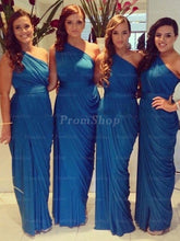 A-Line One-Shoulder Floor-Length Chiffon Bridesmaid Dress With Ruffle Design