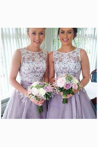Pleasant A-line Tea-length Sleeveless Organza Bridesmaid Dresses