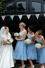 Pleasant A-line Tea-length Sleeveless Organza Bridesmaid Dresses