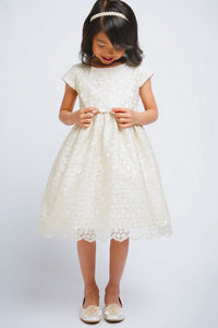 A-Line/Princess Knee-length Flower Girl Dress with Bow(s)