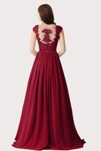 A-line/Princess V-neck Sleeveless Zipper Up at Side Long Chiffon Bridesmaid Dresses