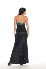 Sheath/Column Strapless Sweetheart Front Split Beading Long Sequined Formal Evening Dresses