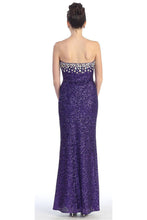 Sheath/Column Strapless Sweetheart Front Split Beading Long Sequined Formal Evening Dresses