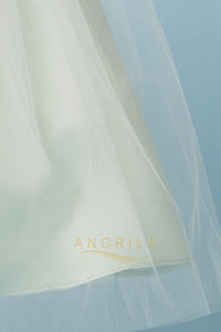 A-Line/Princess Scoop Neck Tulle Flower Girl Dress with Bow(s)