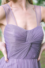 Chic Tulle Bridesmaid Dresses with Sheer Illusion Sleeves