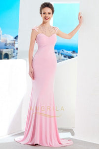 Trumpet/Mermaid Sweep Train Long Evening Dress with Beading