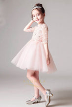 Ball-Gown Scoop Neck  Tulle Flower Girl Dress with Flower(s)