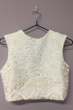 A-Line/Princess Jewel Neck Lace Wedding Dress with Two Piece