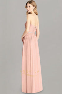 Sheath/Column Sweetheart Chiffon Bridesmaid Dress with Ruffle
