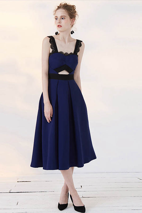 A-Line/Princess Tea Length Elegant Homecoming Dresses with Lace