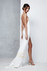 Sheath/Column One-Shoulder Sexy Prom Dress with Split Front