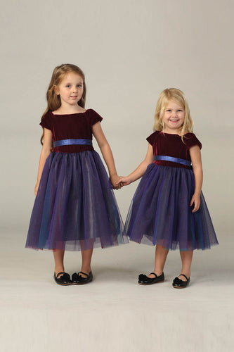 Scoop Neck Toddler Flower Girl Dress with Bow(s) Sash