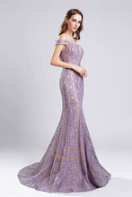 Trumpet/Mermaid Off-the-Shoulder Sweep Train Long Prom Dress