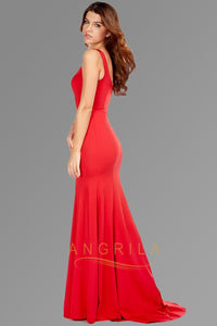 Trumpet/Mermaid Square Neckline Sweep Train Long Evening Dress