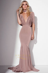 Trumpet/Mermaid Off-the-Shoulder Sweep Train Sexy Prom Dress with Ruffle