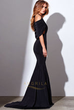 Trumpet/Mermaid Off-the-Shoulder Sweep Train Sexy Prom Dress with Ruffle