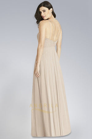 Halter Chiffon Lace Bridesmaid Dress
