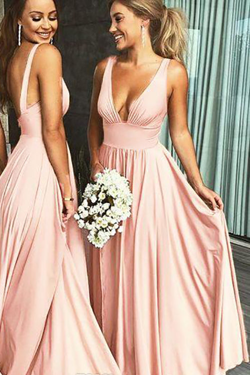 Sexy Side Split V-Neck Bridesmaid Dresses Secondary image
