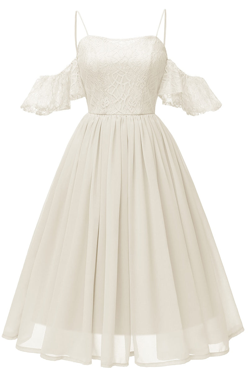 Spaghetti Straps Short Sleeves Ankle-length Homecoming Dress Main image