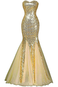Mermaid Sweetheart Sequin Prom Evening Dress