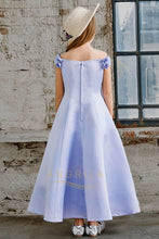 A-line Off-the-Shoulder Satin Junior Flower Girl Dresses