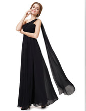 One-shoulder Sash Pleated Long Chiffon Bridesmaid Dress