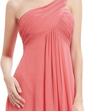 One-shoulder Sash Pleated Long Chiffon Bridesmaid Dress