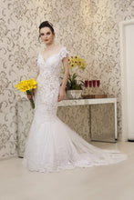 Trumpet/Mermaid V-Neck Cap Sleeves Wedding Dresses