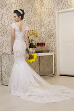 Trumpet/Mermaid V-Neck Cap Sleeves Wedding Dresses