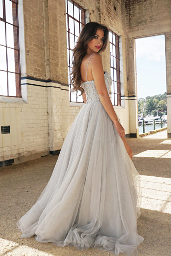 A-Line Spaghetti Straps Prom Dress with Beading Secondary image