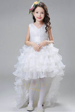 High Low Organza V-Neck Ball Gown Flower Girl Dresses