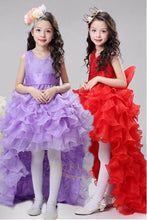 High Low Organza V-Neck Ball Gown Flower Girl Dresses