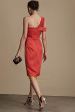 Sheath/Column One-Shoulder Sleeveless Cocktail Dresses with Asymmetric Neckline