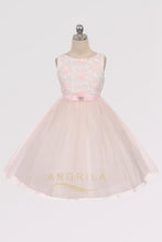 A-line/Princess Scoop Neckline Tulle Flower Girl Dresses with Sash
