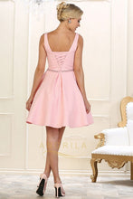 A-line Sleeveless Beading Short Prom Dresses with Pockets