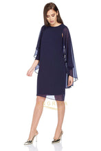 Chiffon 3/4 Sleeves Short Mother of Bride Dresses