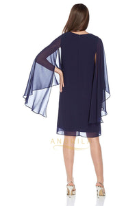 Chiffon 3/4 Sleeves Short Mother of Bride Dresses