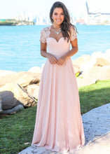 Pink Chiffon Swetheart Neckline A-line Bridesmaid Dresses