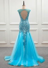 Tulle Scoop Mermaid Evening Dress With Beaded Lace Appliques