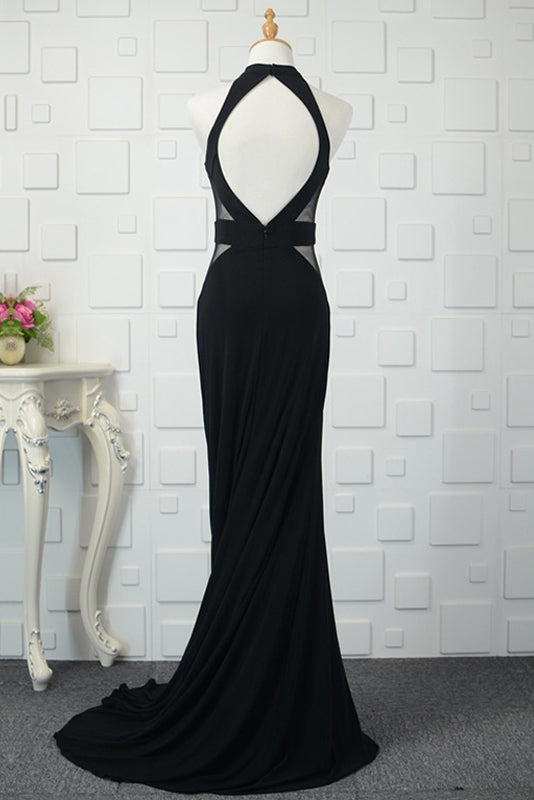 Black Tulle Sheath/Column Floor-Length Prom Dresses Secondary image
