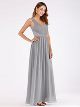 A-Line/Princess V-neck Floor-Length Chiffon Bridesmaid Dress