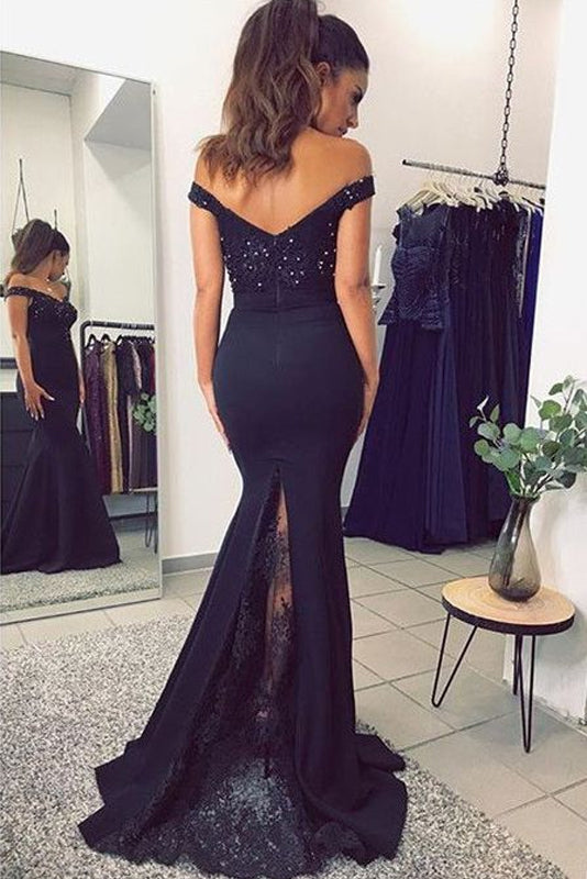A-Line/Princess Lace Short Sleeves Floor-Length Prom dresses