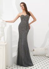 Trumpet/Mermaid Tulle Sweetheart Floor-length Evening Dresses With Beading