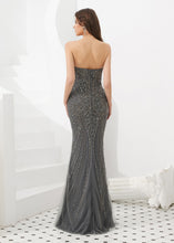 Trumpet/Mermaid Tulle Sweetheart Floor-length Evening Dresses With Beading