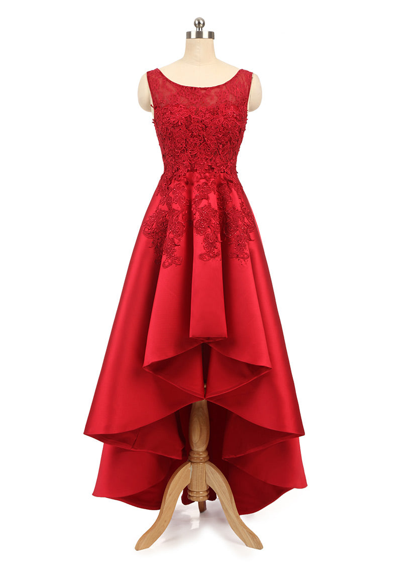 short asymmetrical prom dresses Asymmetrical-Hem Short Homecoming Dress 5059S Wine / 00
