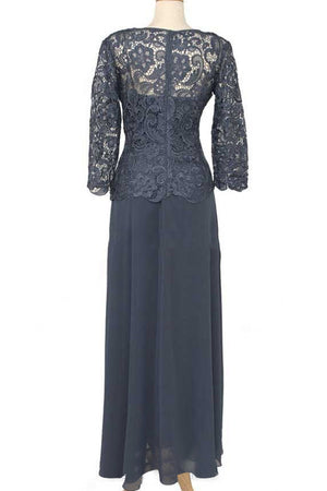 A-Line/Princess Floor-Length Lace Long Sleeves V-neck Mother of the Bride Dresses