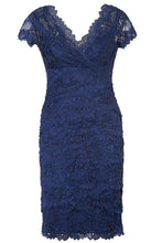 Lace Short Sleeves V-neck Beading Mother of the Bride Dresses