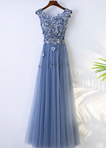 Sleeveless Tulle Floor-Length Scoop Neck Bridesmaids Dresses