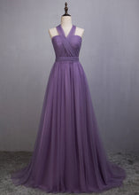 A-Line/Princess Tulle Sleeveless Bow(s) Bridesmaids Dresses